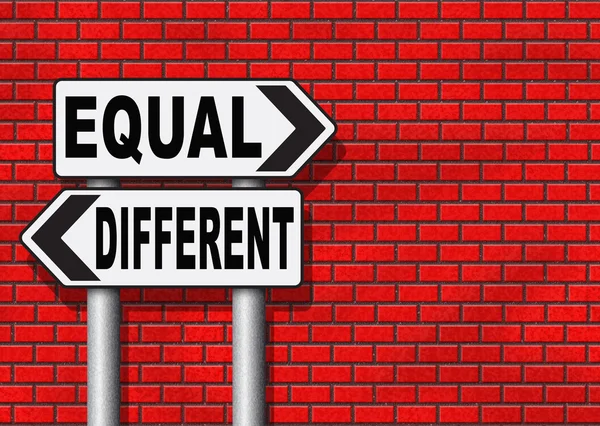 Uguaglianza uguale o diversa — Foto Stock