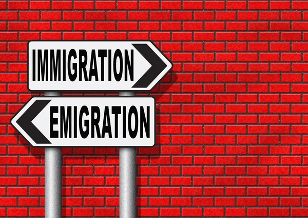 Signo de inmigración o emigración — Foto de Stock