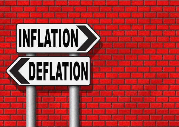 Signe de déflation de l'inflation — Photo