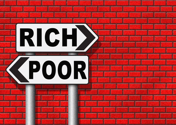 Sinal rico ou pobre — Fotografia de Stock