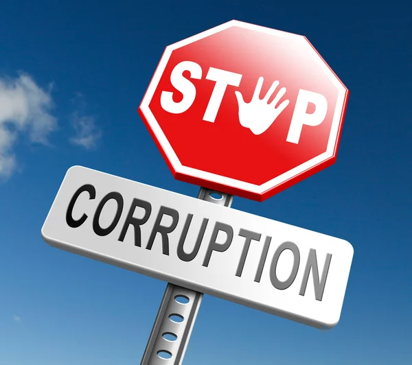 Značka stop korupci — Stock fotografie