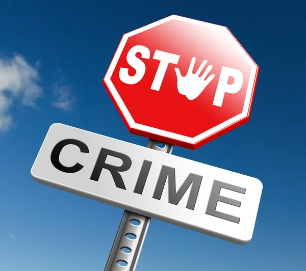 Зупинити ознака злочином — стокове фото