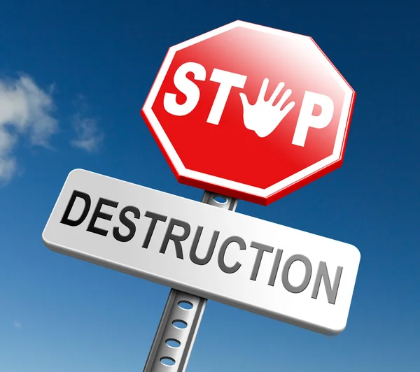 Stop destruction sign — Stock Photo, Image