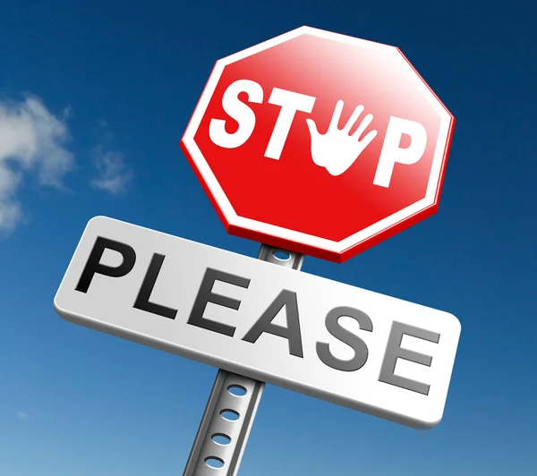 Please stop no more sign — Stock Photo, Image