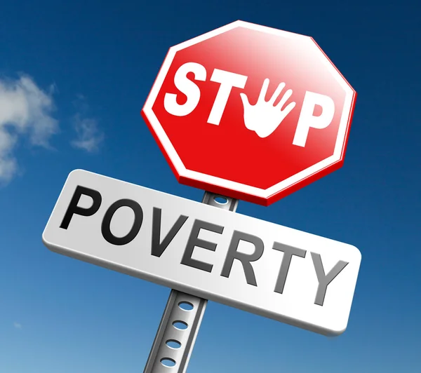 Stop segno di povertà — Foto Stock