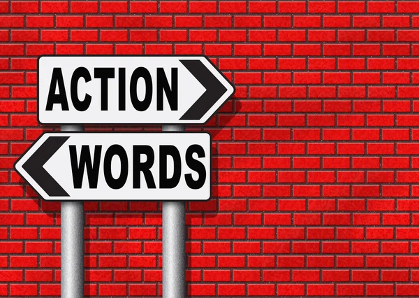 Action or words only sign — Stock Photo, Image