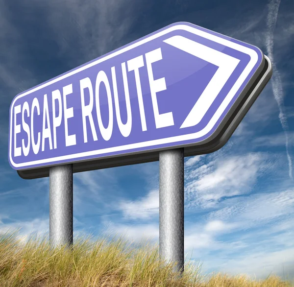 Escape route naar veiligheid teken — Stockfoto