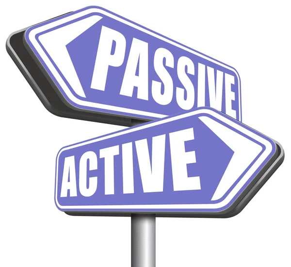 Segno attivo o passivo — Foto Stock