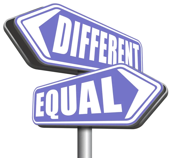 Знак равенства или различия — стоковое фото