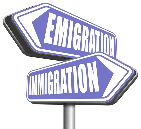 Signo de inmigración o emigración — Foto de Stock