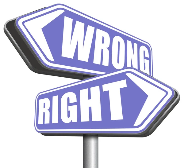 Rigth or wrong answer or decision — Stock Photo, Image