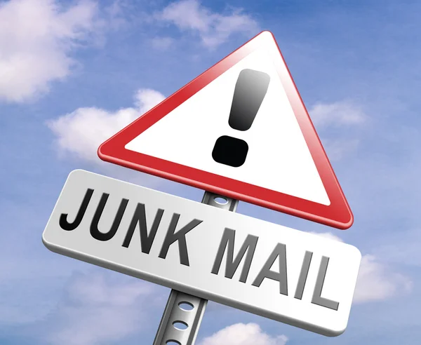 阻止垃圾邮件和垃圾邮件标志 — 图库照片