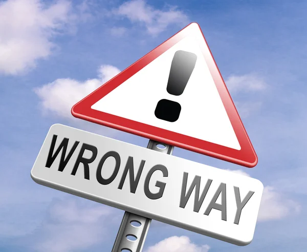 Wrong way sign — Stock Photo, Image