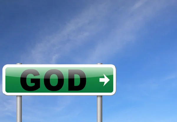 Deus e salvação busca estrada — Fotografia de Stock