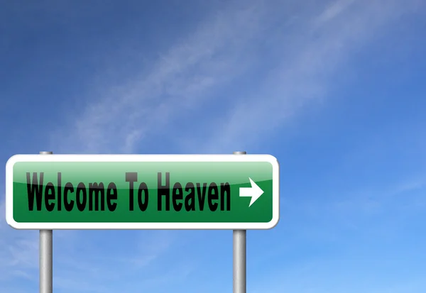 Welcome to heaven, nirvana and paradise — Stock Photo, Image