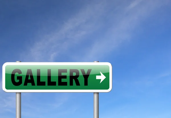 Galeri yol işareti billboard — Stok fotoğraf
