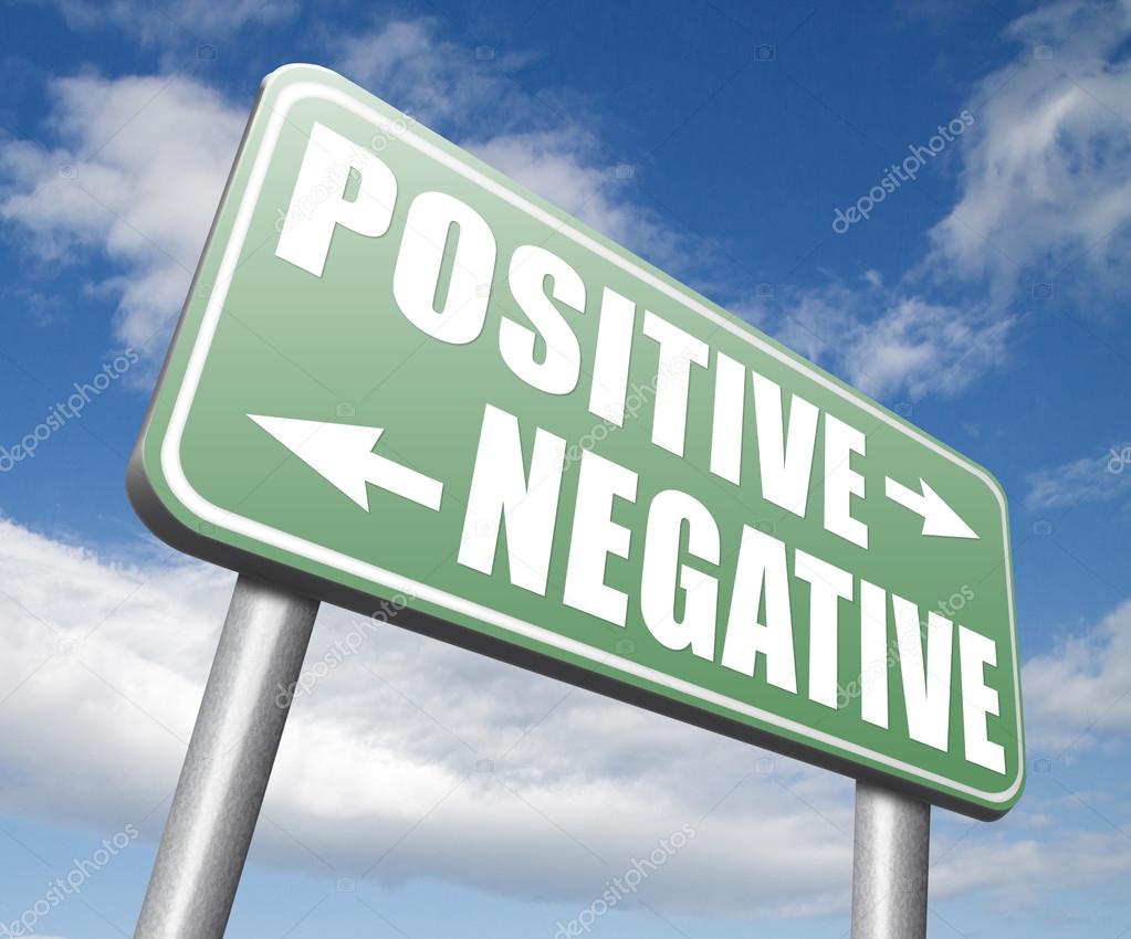 negative or positive thinking sign