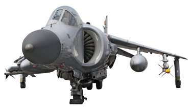 Sea Harrier Jump Jet - isolated on white clipart