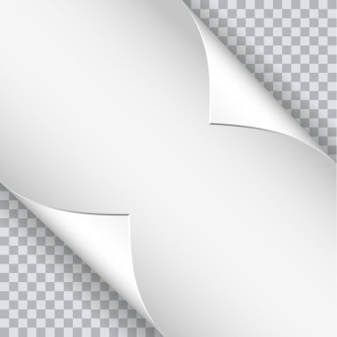 Sayfa curl boş kağıt üzerine gölge ile