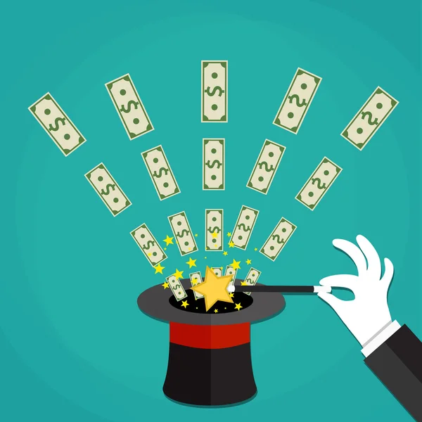 Şapka sihir numarası kavramı para.