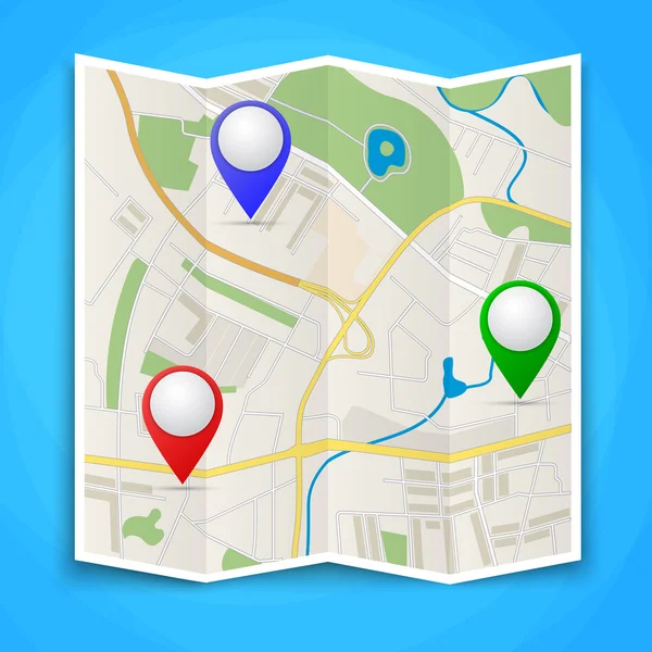 katlanmış haritalar ile renk noktasının işaretleyicileri