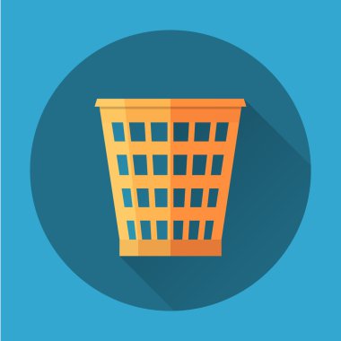 Çöp Geri Dönüşüm Kutusu Çöp Düz simgesi . Vektör çizimi