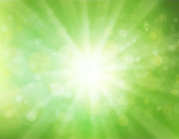 Gröna sunburst bakgrund — Stock vektor