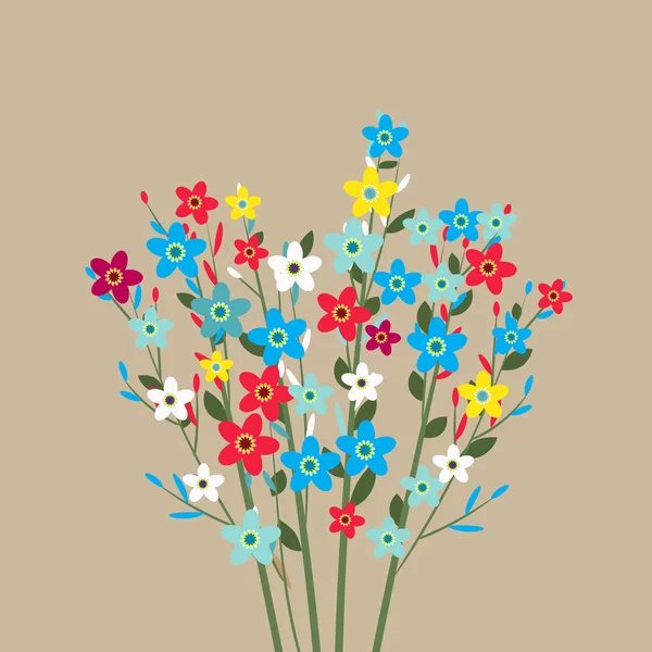 Bouquet virágok, tavaszi virágok, — Stock Vector