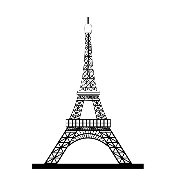 Eiffel tower siyah siluet — Stok Vektör