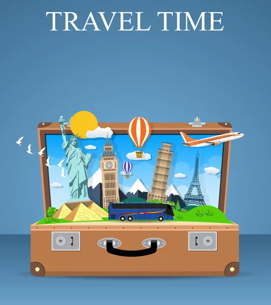 Concepto de viajes y vacaciones — Vector de stock