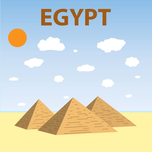 Egyptian pyramids Flat design — Wektor stockowy