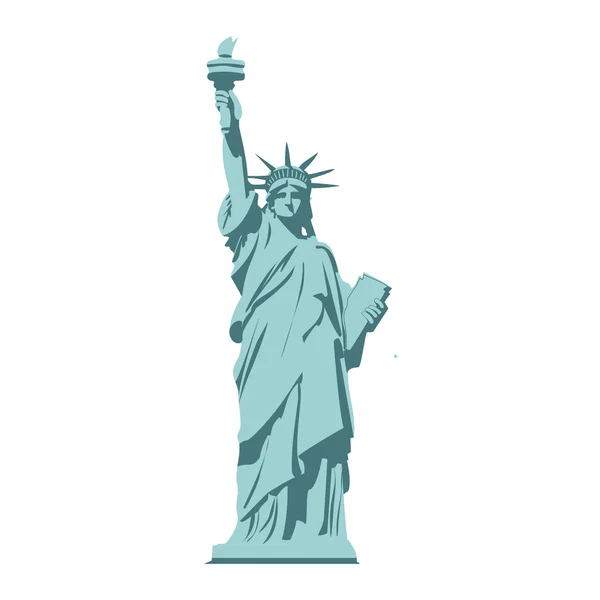 Estatua aislada de la libertad sobre fondo blanco. — Vector de stock