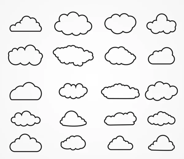 Σύννεφο σχήματα συλλογή — Διανυσματικό Αρχείο