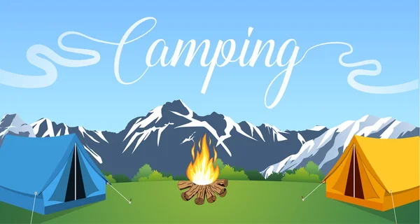 Vektor flache Illustration camping. — Stockvektor