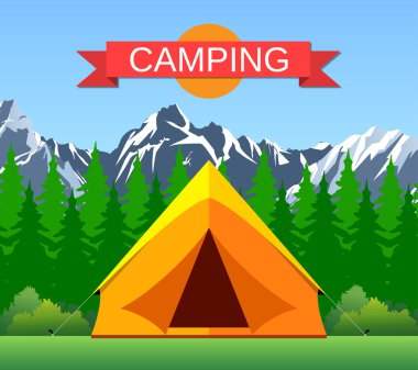 Ay ve yıldızların altında turist çadırı