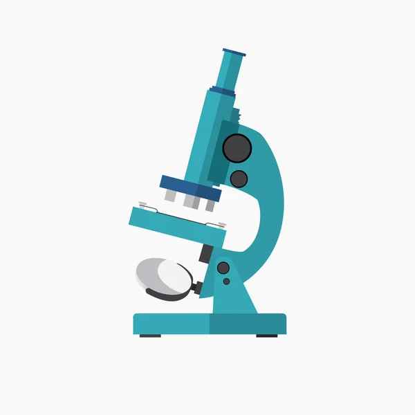 Mikroskop-Ikone im flachen Design. — Stockvektor