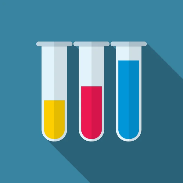 Reageerbuis platte pictogram — Stockvector