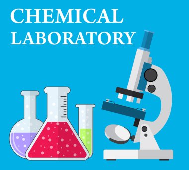 laboratuvar mikroskop ve test tüpleri sıvı ile