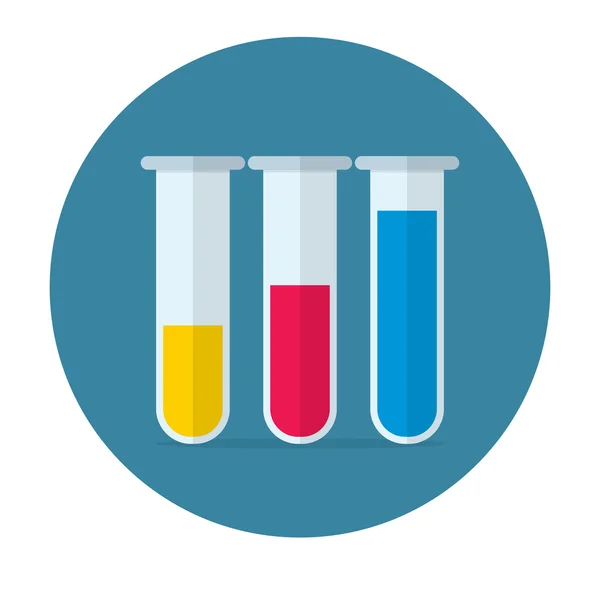 Reageerbuis platte pictogram — Stockvector