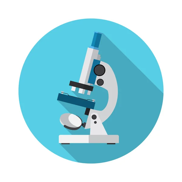 Microscope flat circle icon. — Stock Vector