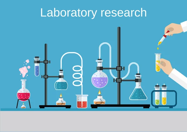 Chemists scientists equipment. — Stock Vector