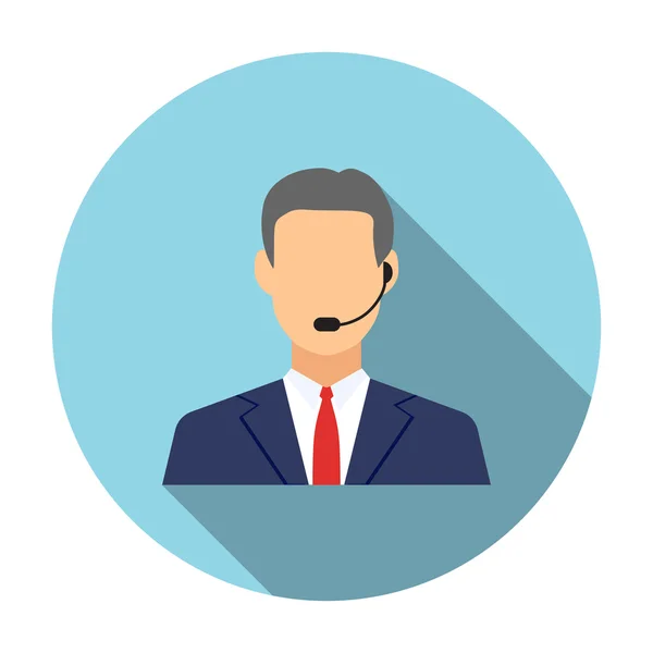 Call Center operátorok, ember avatar ikonok. — Stock Vector