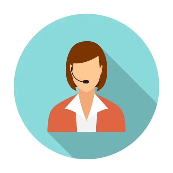 Operadoras de call center, ícones avatar feminino . — Vetor de Stock