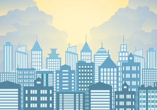 Ciudad de la mañana skyline . — Vector de stock