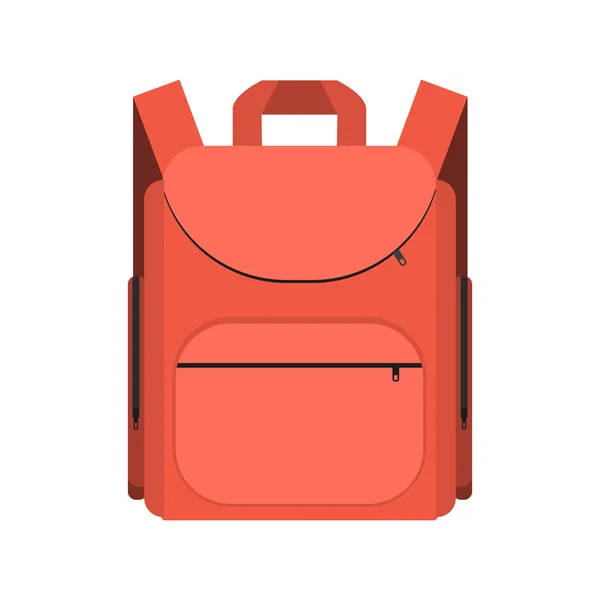 Mochila roja aislada sobre fondo blanco — Vector de stock