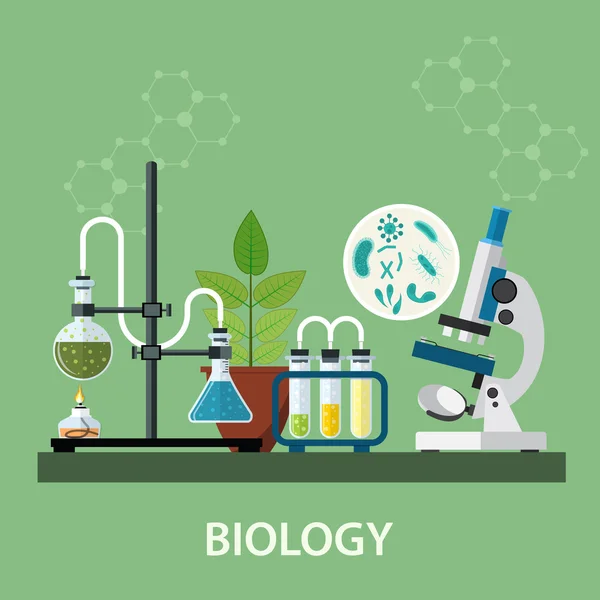 Obszar roboczy laboratorium biologii — Wektor stockowy