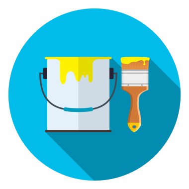 kova boya ve fırça.