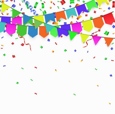 Garland ve konfeti ile tatil arka plan