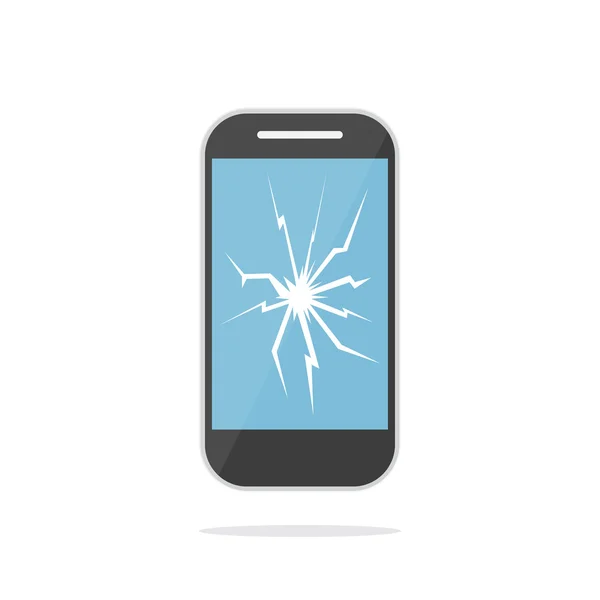 Cellulare con vettore schermo crack — Vettoriale Stock