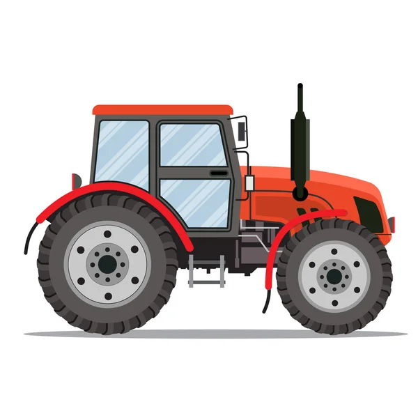 Flat tractor on white background. — Stock Vector